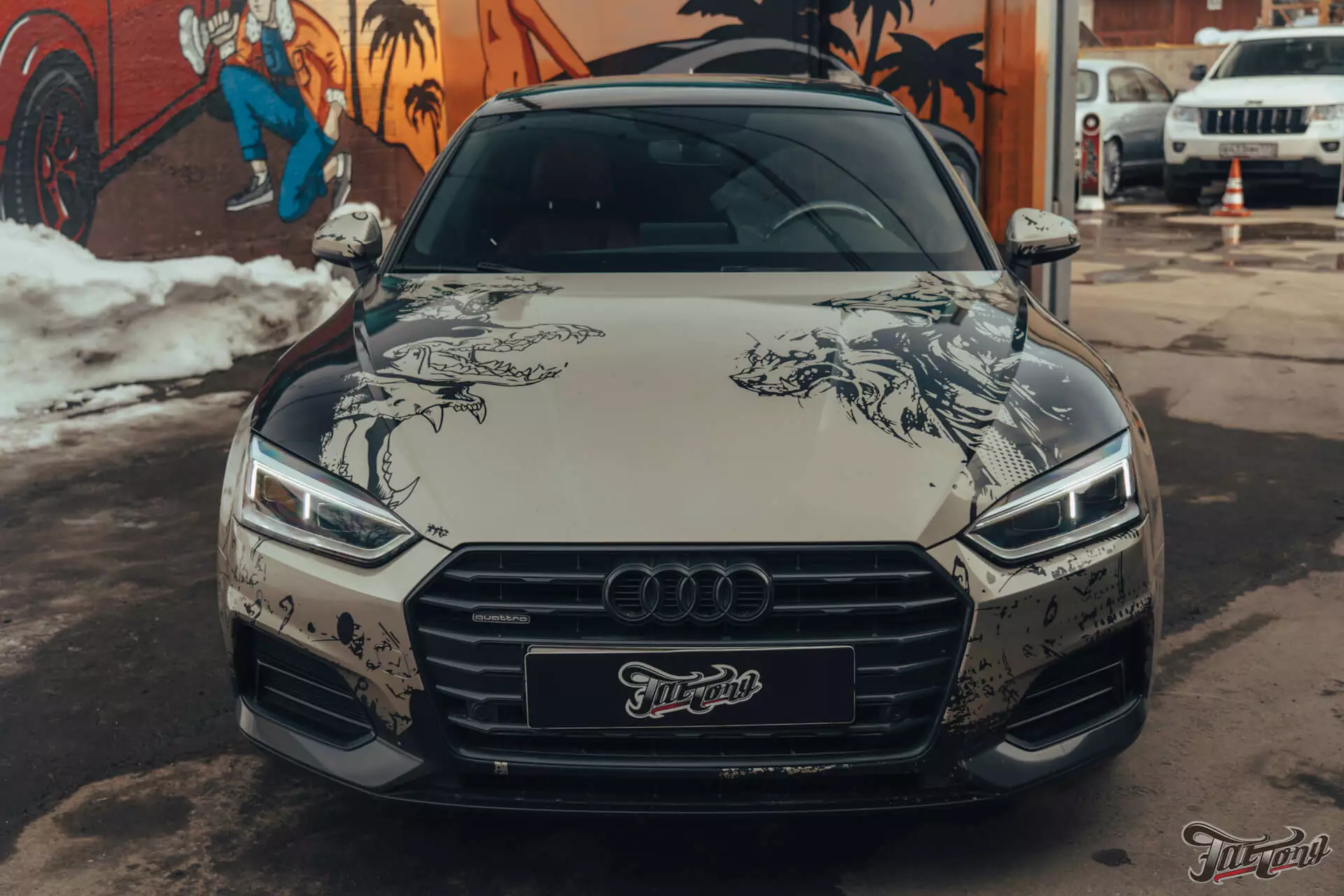 Audi A5. Кузовной ремонт, полная расклейка винила